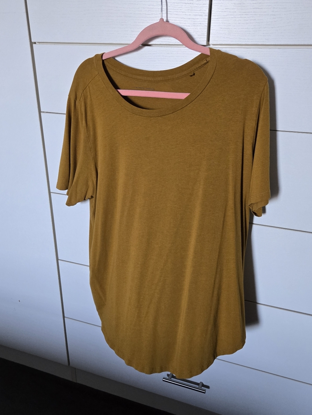 M Universal Standard Women's Mustard Short Sleeve T-Rex Tee